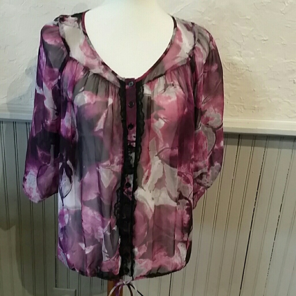*Maurices* Sheer Purple Blouse